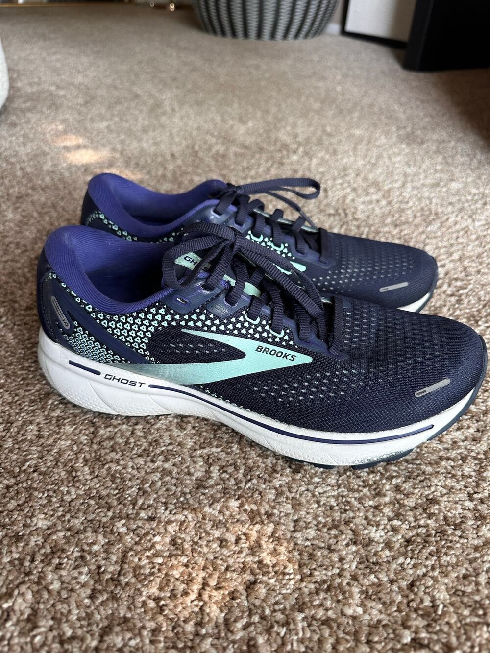 Brooks Women's Ghost 14 Running Shoe Size 10 Peacoat/Yucca/Navy Colorway GUC!